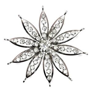 Huge Crystal Rhinestone Flower Brooch